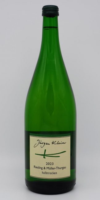 <br>Nr. 100 -- 2023er Merxheimer Riesling + Müller-Thurgau Qualitätswein halbtrocken 1,0l<br>